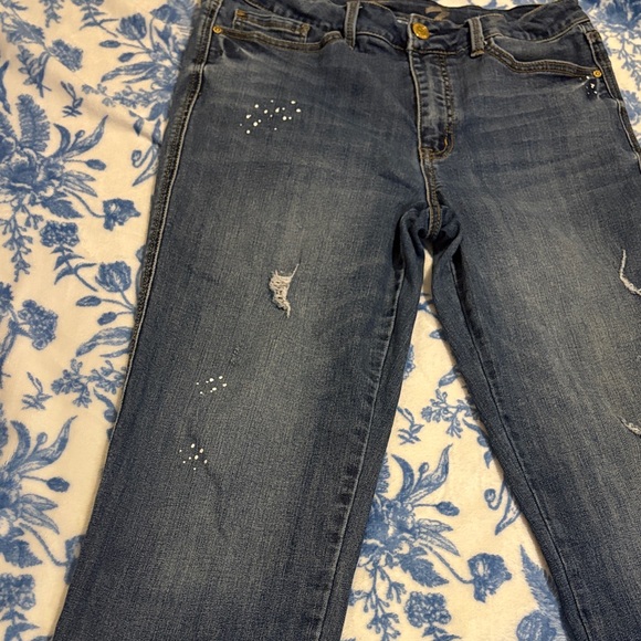 Seven7 Women's Straight Leg Blue Jeans - Picture 2 of 15